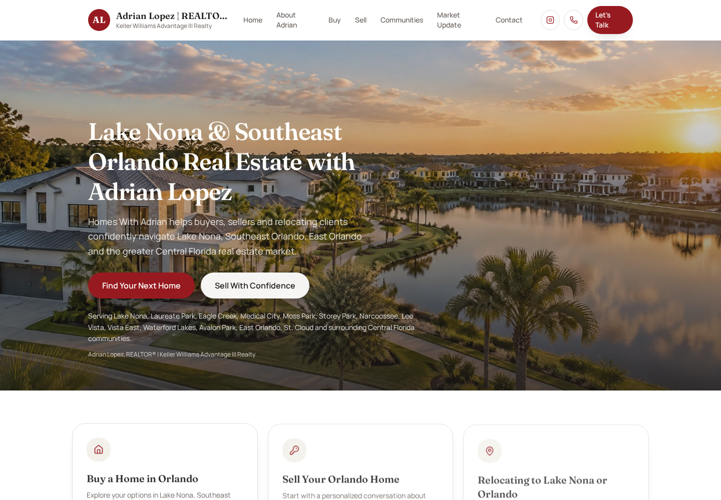Homes With Adrian website on desktop
